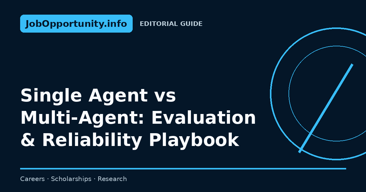 Single Agent vs Multi-Agent: Evaluation & Reliability Playbook