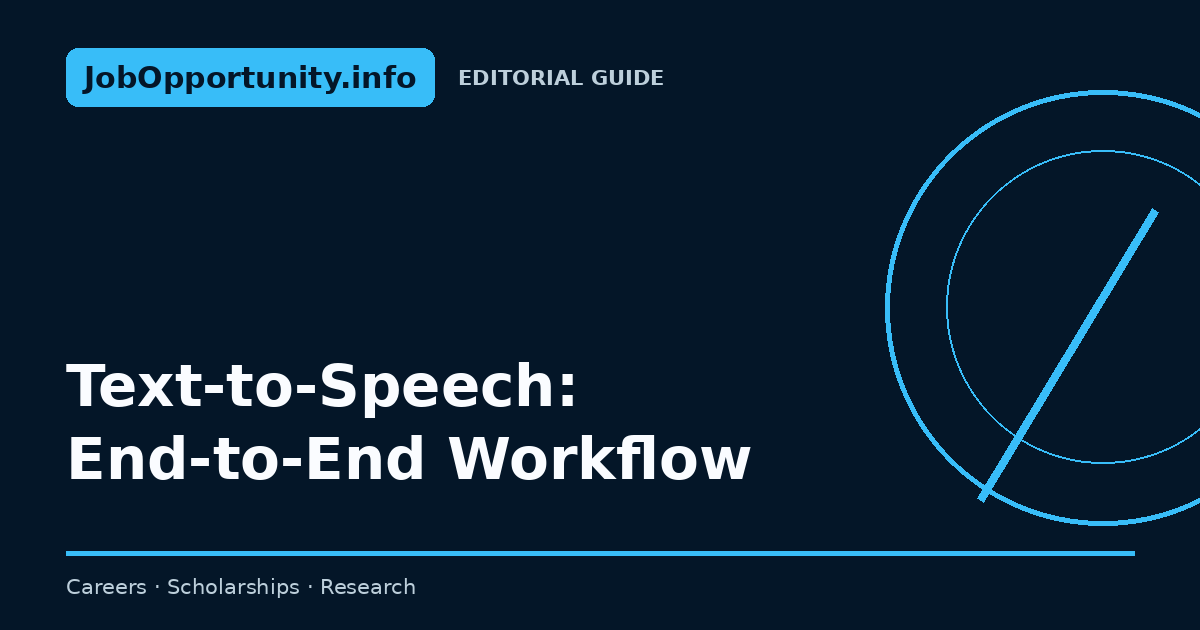 Text-to-Speech: End-to-End Workflow