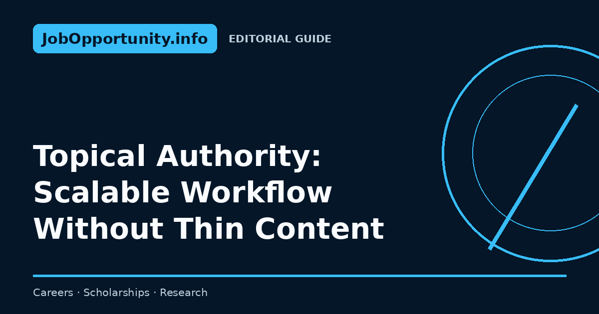 Topical Authority: Scalable Workflow Without Thin Content