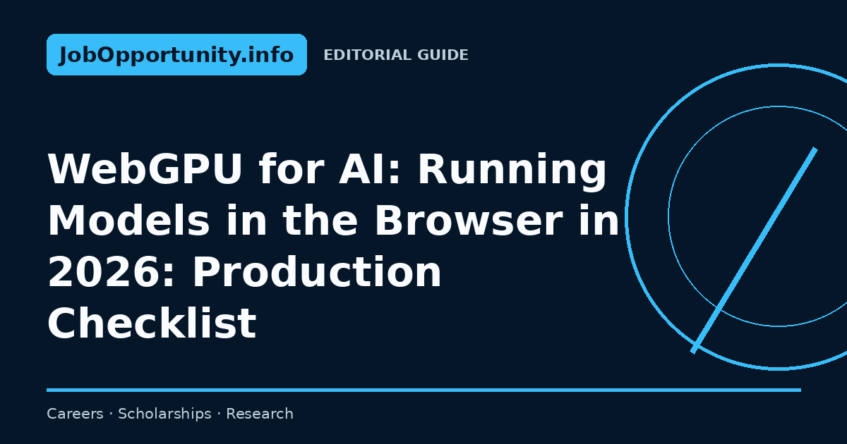 WebGPU for AI: Running Models in the Browser in 2026: Production Checklist